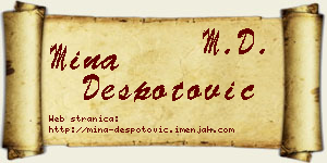 Mina Despotović vizit kartica